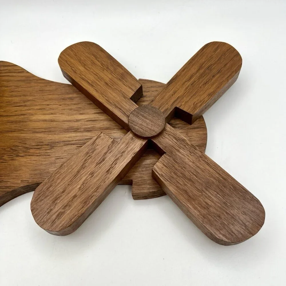 Vintage Wooden Windmill Wall Shelf Rustic Farmhouse Country Trinket Cottage